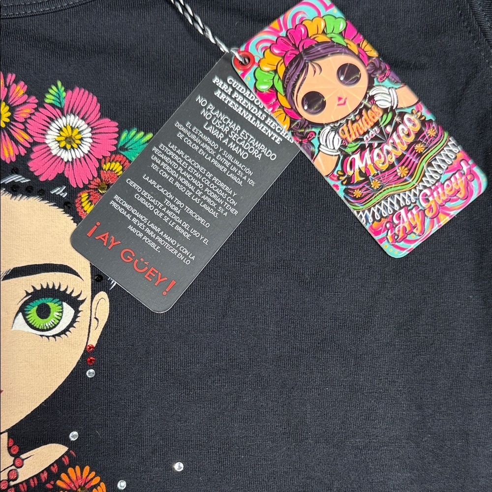 Freda Floral Graphic Black Tee - Picture 8 of 12